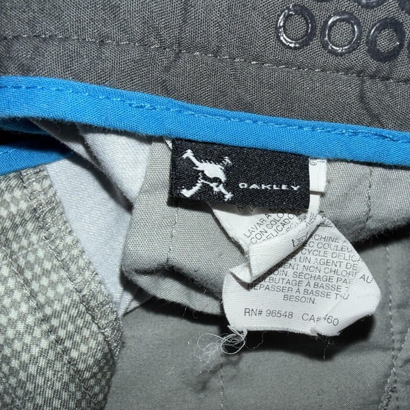 Oakley Pants Mens 32 Gray Check Chino Straight Leg Casual Golf Outdoor Logo - Picture 8 of 13